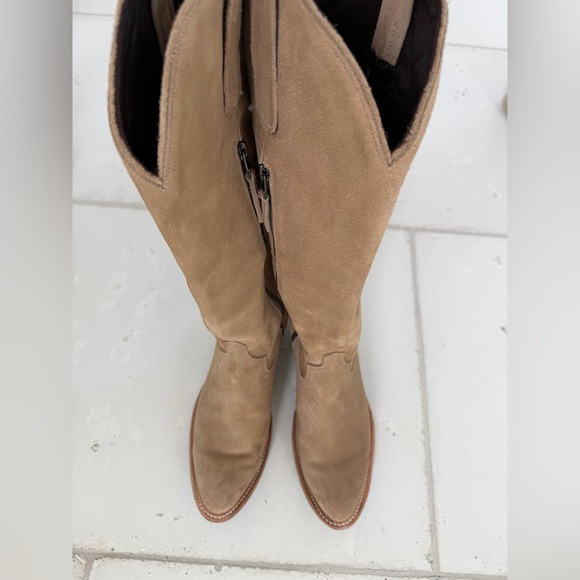 LANE WOMEN'S PLAIN JANE SUEDE TALL WESTERN BOOTS - ROUND TOE - Picture 2 of 10